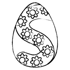 easter egg with floral design over white background, vector illustration