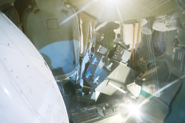 The descent space capsule of the spacecraft in the museum. © M-Production
