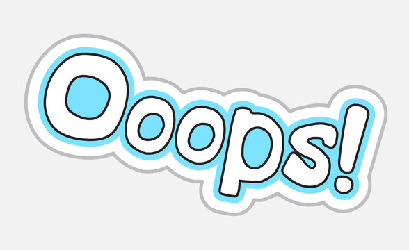 Ooops! sticker in retro style