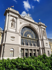 Fototapeta premium Budapest, Hungary - May 14, 2018: Keleti train or railway station, the eastern railway terminal in Baross square Budapest, Hungary.