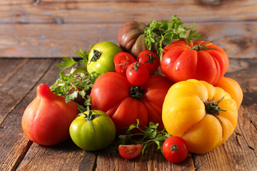 group of colorful tomatoes