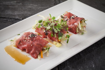 beef carpaccio salad appetizer