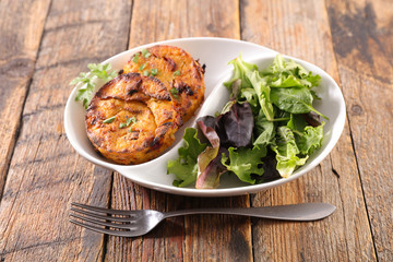 polenta portion and salad