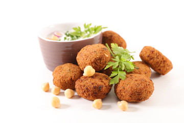 falafel on wood background