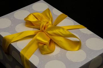 beautiful gift box on a black background, box for an original gift