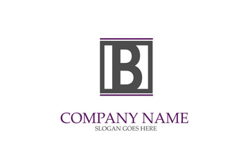  B Square Letter Identity Logo Design Vector.