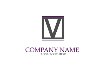 Fototapeta premium V Square Letter Identity Logo Design Vector.