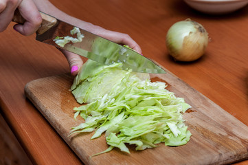 cut vegetables for soup,