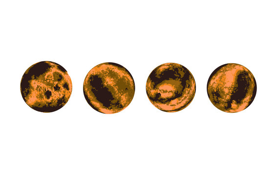 Vector planets in space isolated