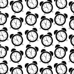retro vintage clock alarm pattern vector illustration
