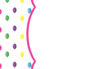 Small balloons pattern banner background with Pink border