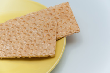 loaves of bread on a plate,