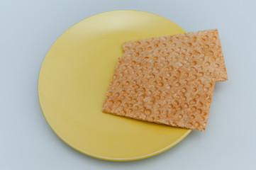 loaves of bread on a plate,