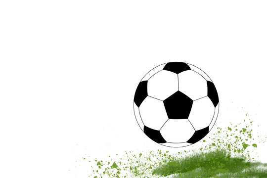 Football symbol soccer with grass illustration template