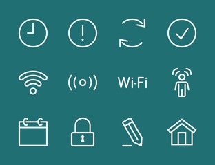 Set Wi-Fi Line icon stock vector illustration. Editable Stroke. 100x100 Pixel Perfect