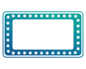 vintage billboard with lights empty vector illustration sketch neon blue