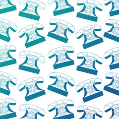 retro vintage telephone device pattern vector illustration