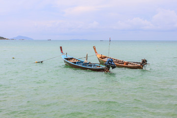 Boat on the sea in the beach, Phuket Thailand