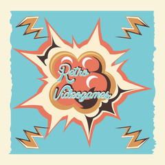 video game retro label vector illustration design