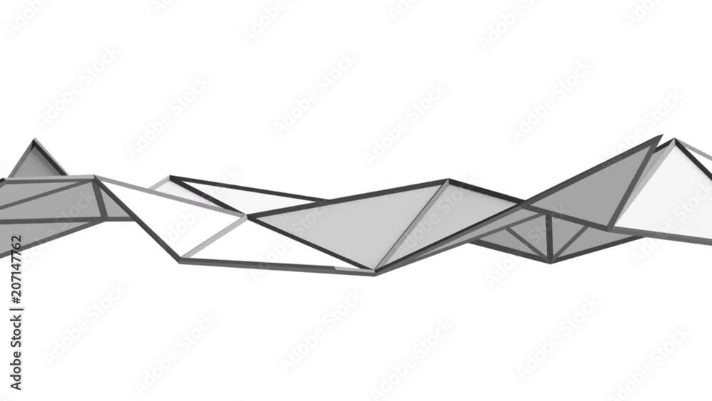 Poster abstract 3d rendering of geometric surface. computer generated loop animation. modern background wit