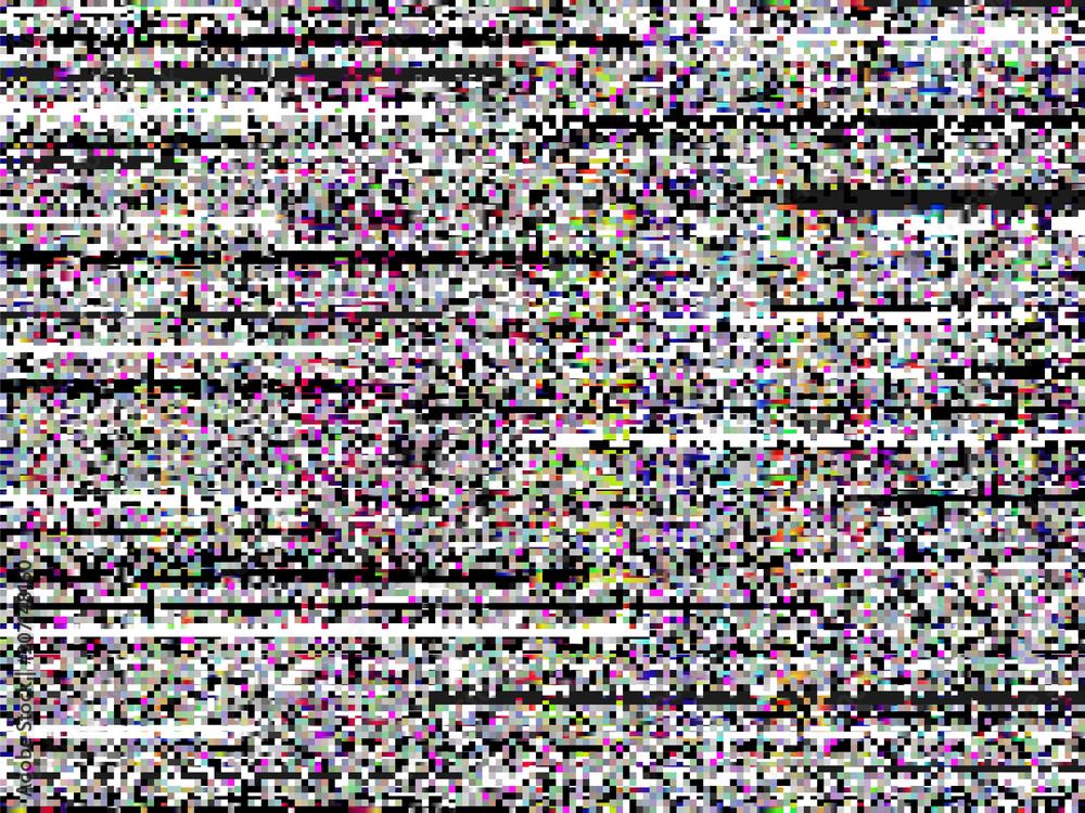 Poster glitch background. computer screen error. digital pixel noise abstract design. video game glitch. te