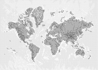 World map with halftone effect