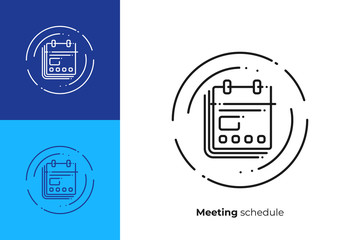 Business calendar line art vector icon