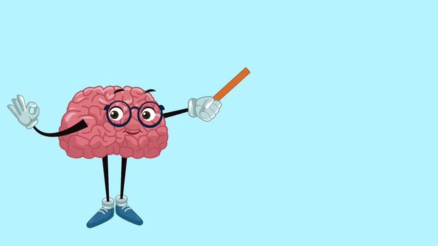 Funny brain teaching with stick High Definition animation colorful scenes