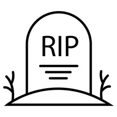 Grave icon flat. Illustration isolated vector sign symbol