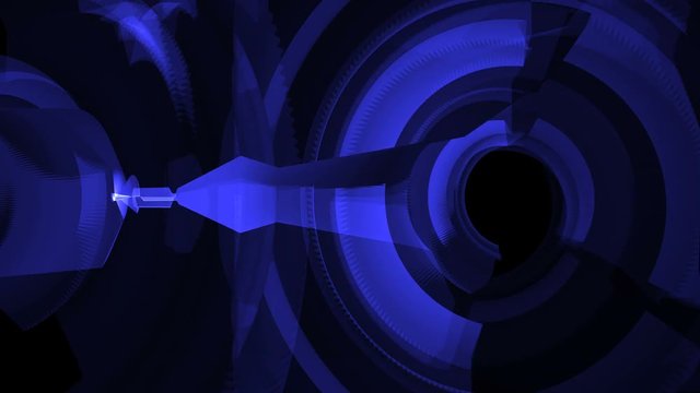 4k Abstract spiral shell glass crystal jewel tunnel data technology background.