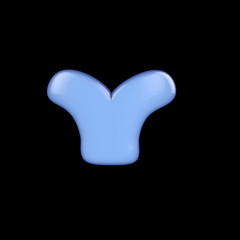 Letters color Y isolated on black, 3d render