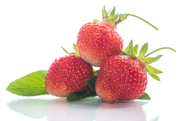 ripe red organic strawberry