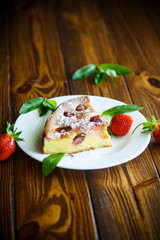 cottage cheese sweet casserole with strawberries