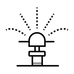 Garden sprinkler icon. Automatic lawn watering system vector illustration.