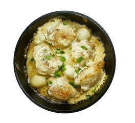 Fototapeta na wymiar Chicken With Garlic Parmesa