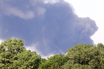 Obraz premium Big Fire In Rostock, Germany