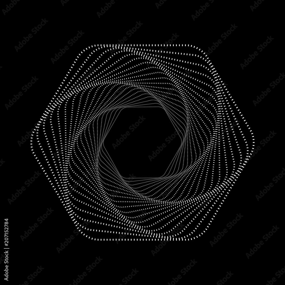 Aufkleber tunnel abstract. twisted lines. logo. wireframe 3d surface tunnel.