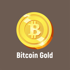 Obraz premium bitcoin gold logo