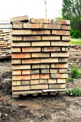 Brick tiles stacked on a pallet