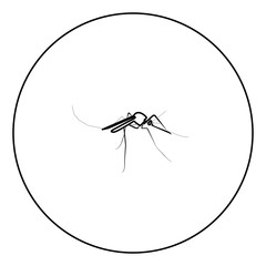 Mosquito icon black color in circle