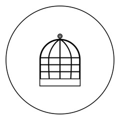 Iron cage icon black color in circle
