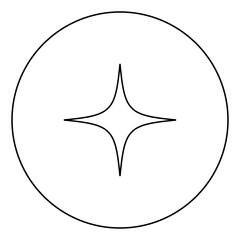 Star icon black color in circle