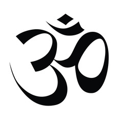The symbol "OM" vector isolated on white background.