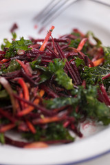 Beet and Carrot Salad with Kale and Sprouts