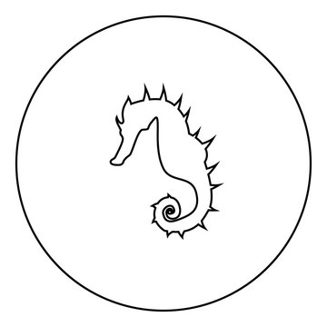 recommend clip art: Seahorse icon black color in circle