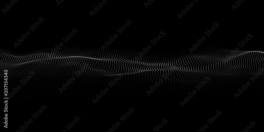 Aufkleber technology dark background. vector futuristic wave 3d. cyber technology. big data.