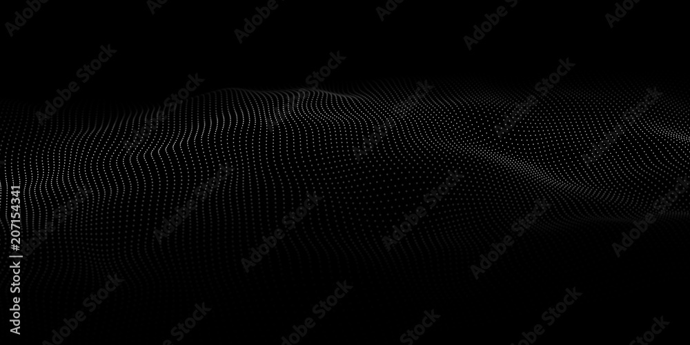 Aufkleber technology dark background. vector futuristic wave 3d. cyber technology. big data.