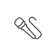 Microphone outline icon. linear style sign for mobile concept and web design. Karaoke Mic simple line vector icon. Symbol, logo illustration. Pixel perfect vector graphics