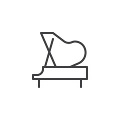 Piano outline icon. linear style sign for mobile concept and web design. Grand piano simple line vector icon. Symbol, logo illustration. Pixel perfect vector graphics © alekseyvanin