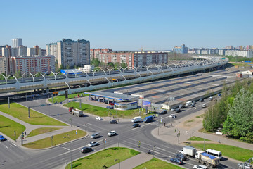 crossroads of the big modern city